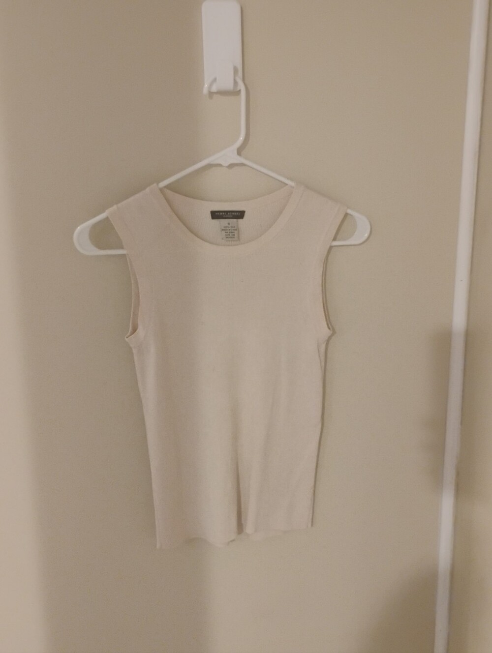 Vintage 1990s 2000s Henri Bendel Crewneck Sleeveless Knit Silk Top Sz S